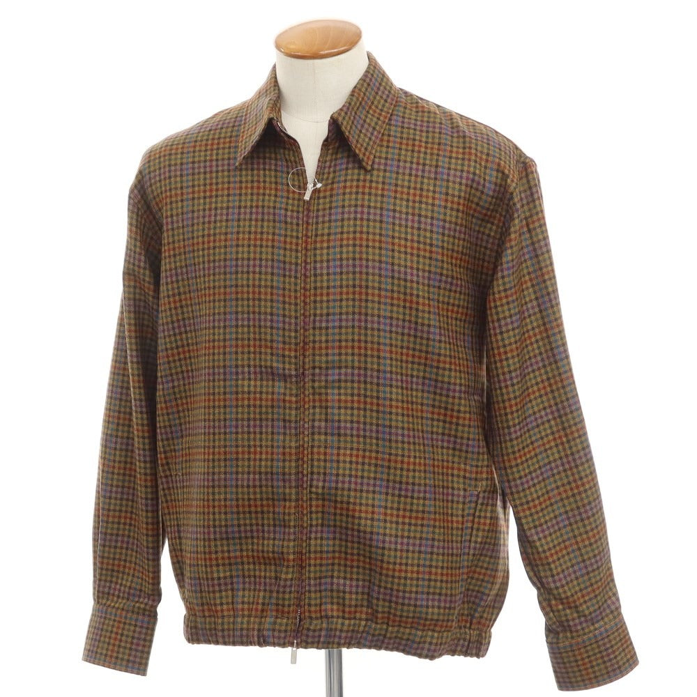 [New] PT TORINO Wool Check Zip-up Swing Top Blouson
 Ochre x multi-color [Size 40] [BRW] [A/W] [Condition Rank N] [Men&