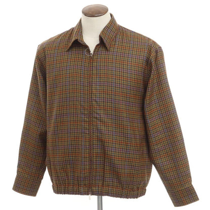 [New Outlet] PT TORINO Wool Check Zip-up Swing Top Blouson
 Ochre x multi-color [Size 41] [BRW] [A/W] [Condition Rank N-] [Men&