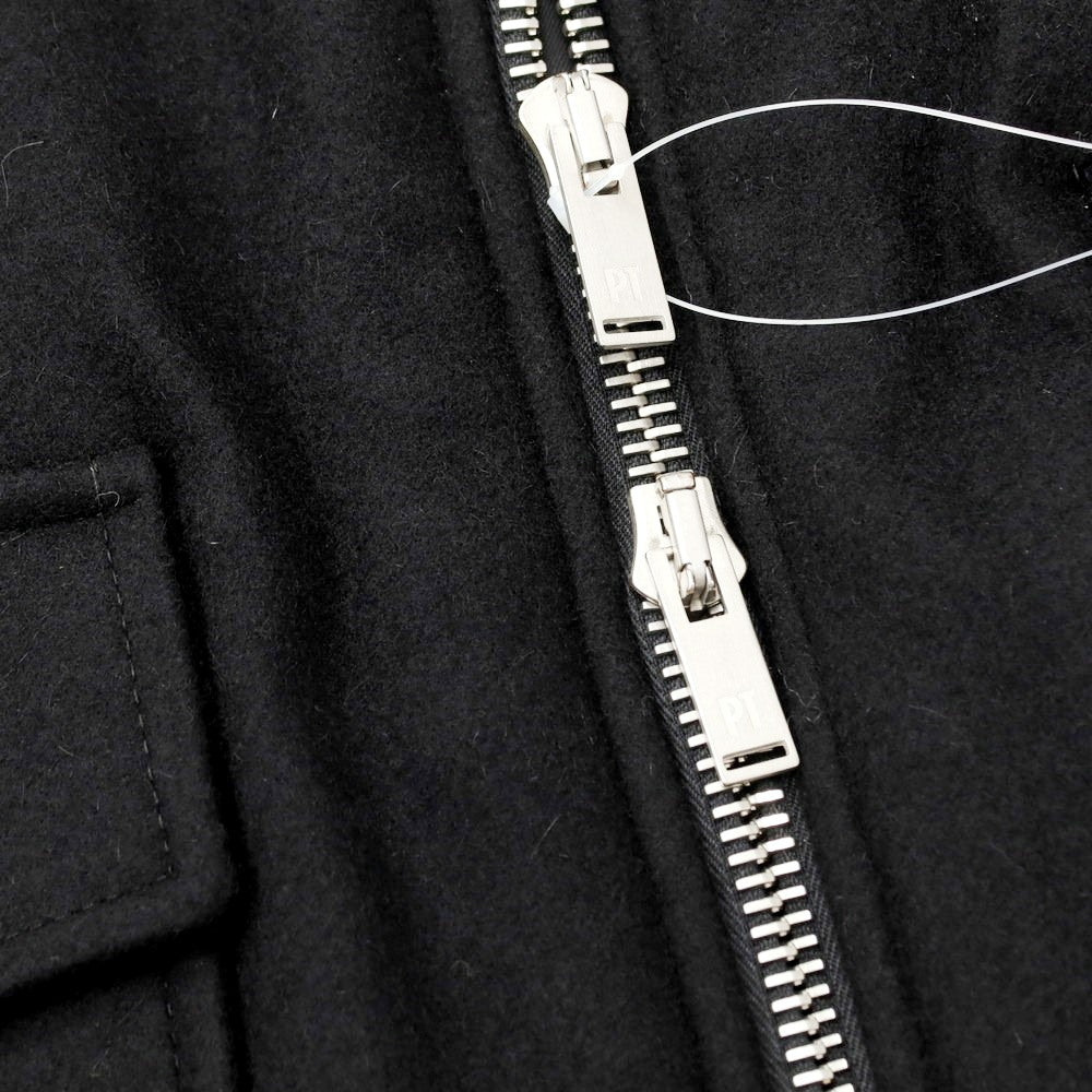 [New Outlet] PT TORINO Melton Wool Nylon Padded Zip-up Blouson Black [Size 48] [BLK] [A/W] [Condition Rank N-] [Men&
