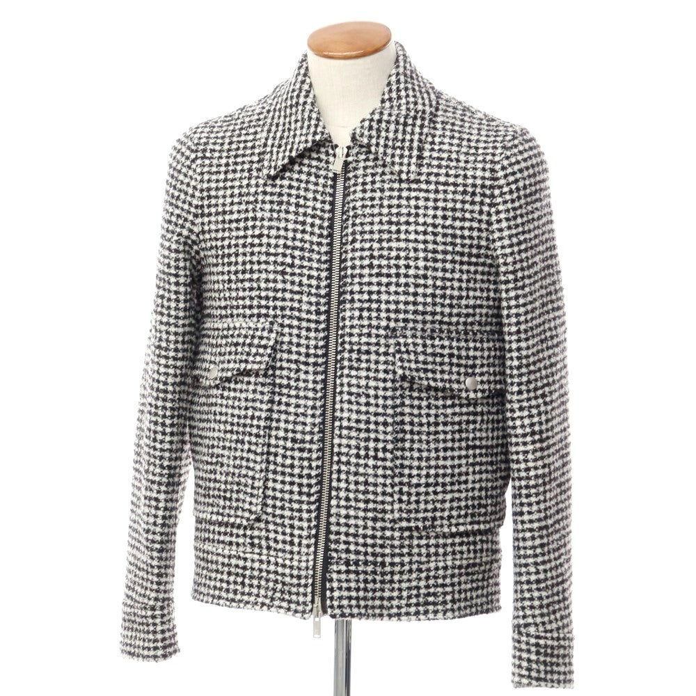 [New] PT TORINO Tweed Check Padded Zip-up Blouson Black x White [Size 46] [BLK] [A/W] [Condition Rank N] [Men&