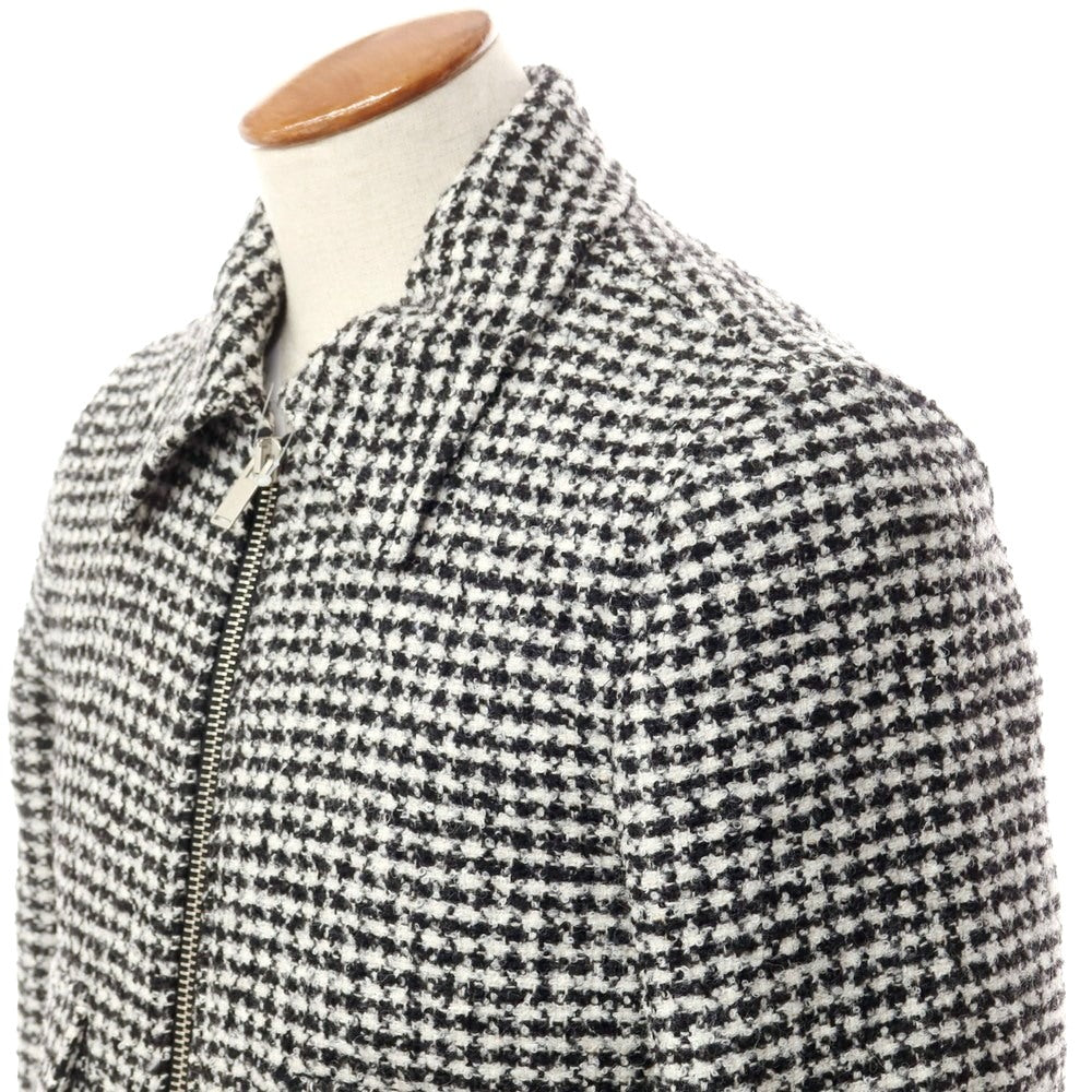 [New] PT TORINO Tweed Check Padded Zip-up Blouson Black x White [Size 46] [BLK] [A/W] [Condition Rank N] [Men&