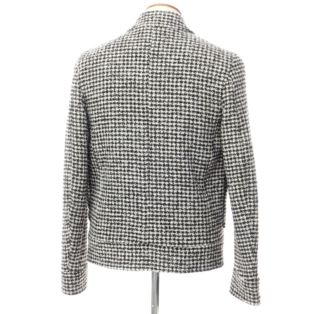 [New] PT TORINO Tweed Check Padded Zip-up Blouson Black x White [Size 46] [BLK] [A/W] [Condition Rank N] [Men&