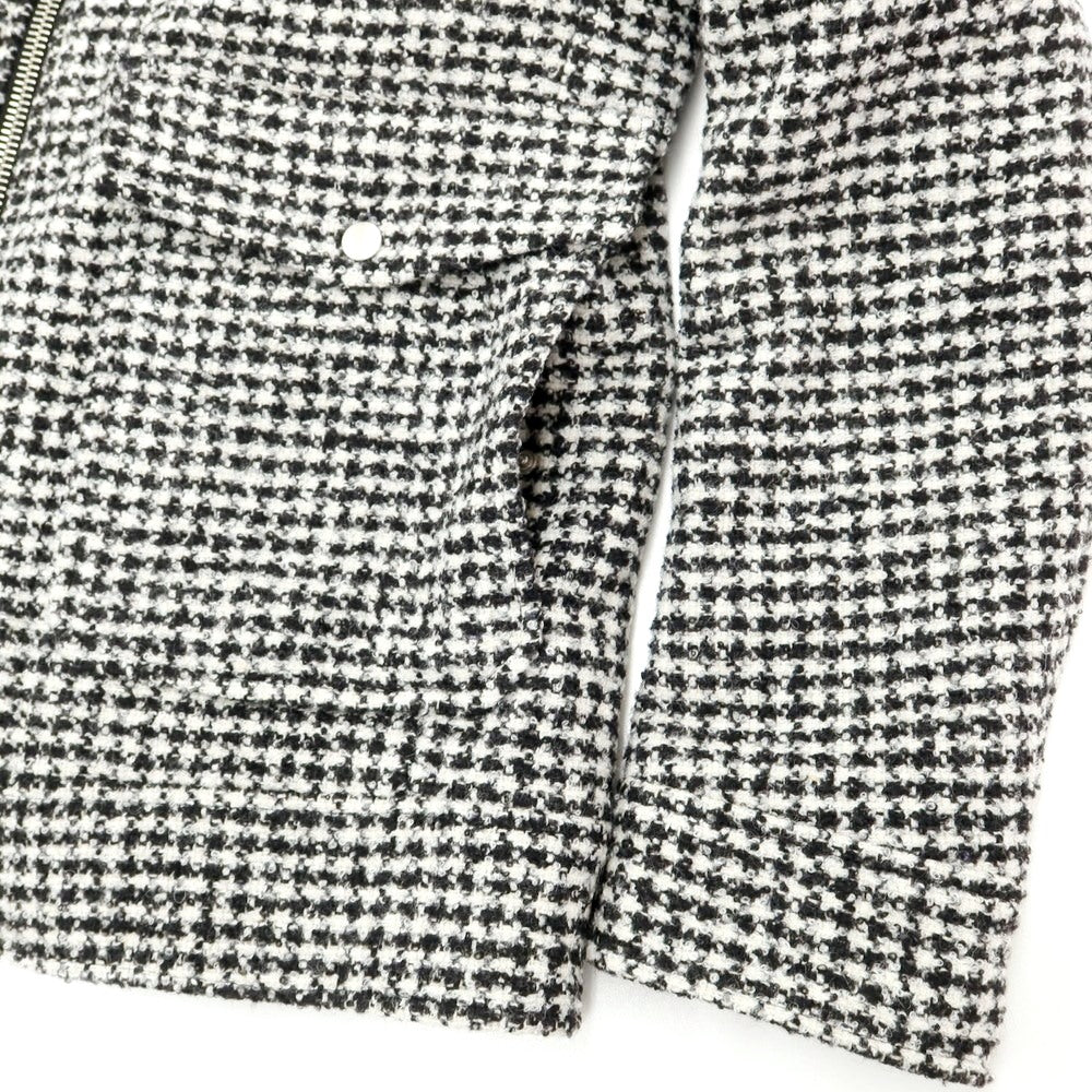 [New] PT TORINO Tweed Check Padded Zip-up Blouson Black x White [Size 46] [BLK] [A/W] [Condition Rank N] [Men&