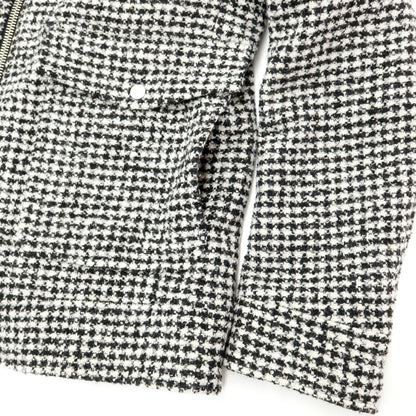 [New] PT TORINO Tweed Check Padded Zip-up Blouson Black x White [Size 46] [BLK] [A/W] [Condition Rank N] [Men&