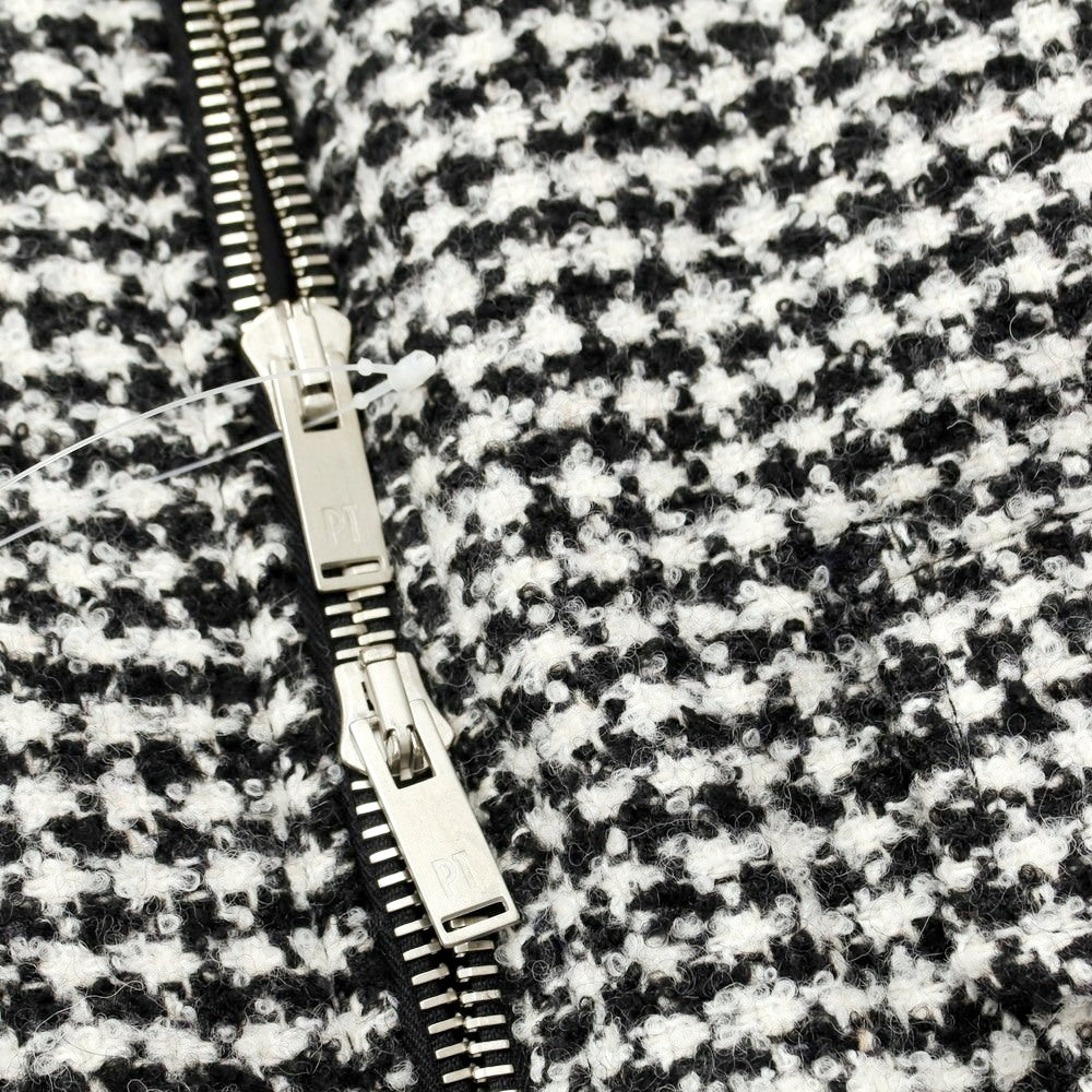 [New] PT TORINO Tweed Check Padded Zip-up Blouson Black x White [Size 46] [BLK] [A/W] [Condition Rank N] [Men&
