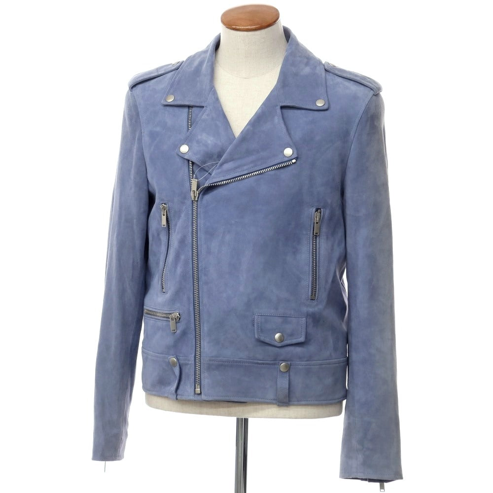[New Outlet] PT TORINO Suede Leather Double Riders Jacket Light Blue [Size 48] [BLU] [A/W] [Condition Rank N-] [Men&