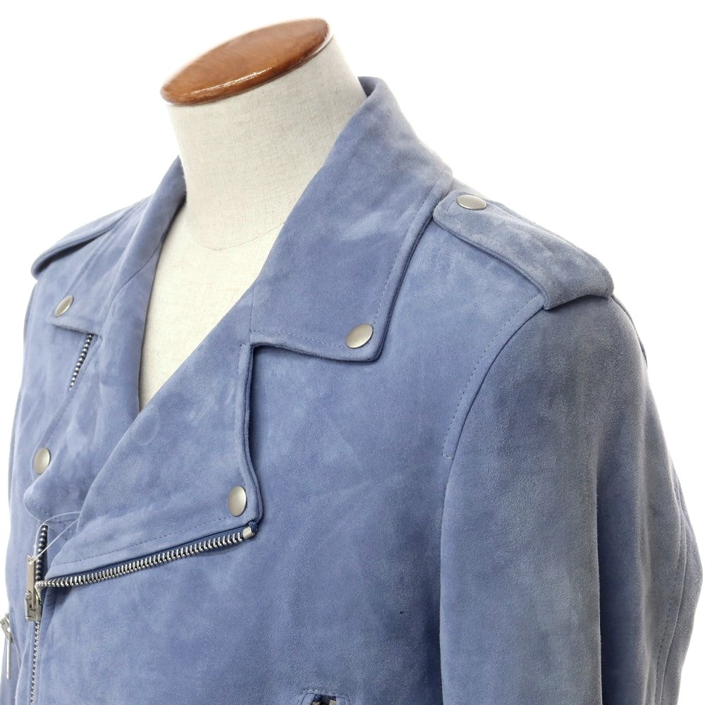 [New Outlet] PT TORINO Suede Leather Double Riders Jacket Light Blue [Size 48] [BLU] [A/W] [Condition Rank N-] [Men&