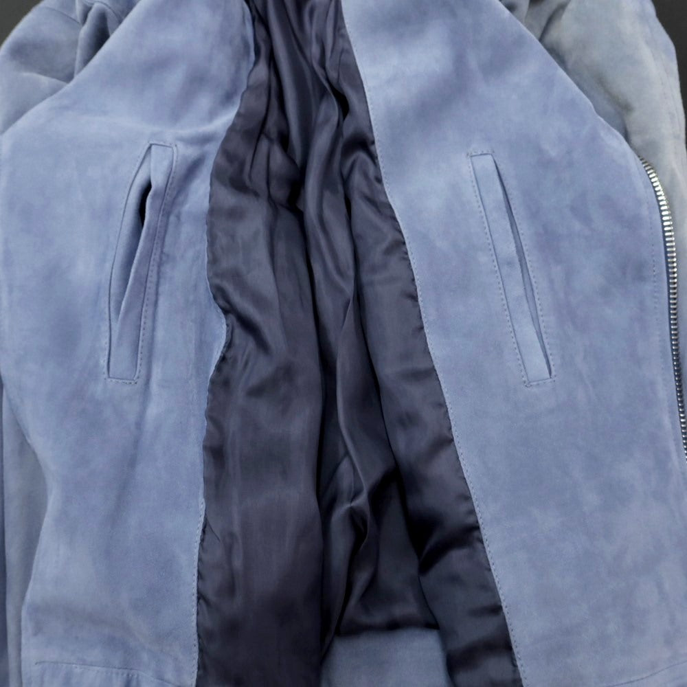 [New Outlet] PT TORINO Suede Leather Double Riders Jacket Light Blue [Size 48] [BLU] [A/W] [Condition Rank N-] [Men&