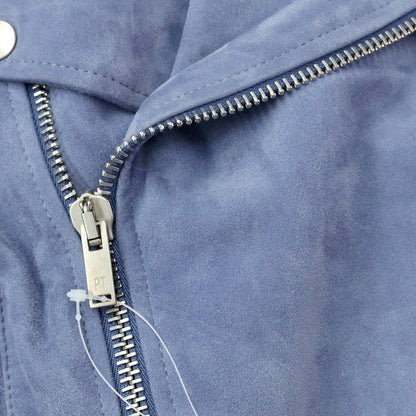 [New Outlet] PT TORINO Suede Leather Double Riders Jacket Light Blue [Size 48] [BLU] [A/W] [Condition Rank N-] [Men&