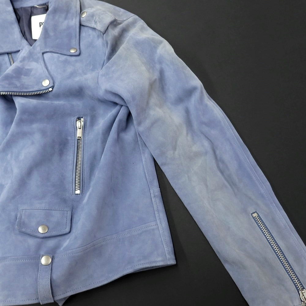 [New Outlet] PT TORINO Suede Leather Double Riders Jacket Light Blue [Size 48] [BLU] [A/W] [Condition Rank N-] [Men&