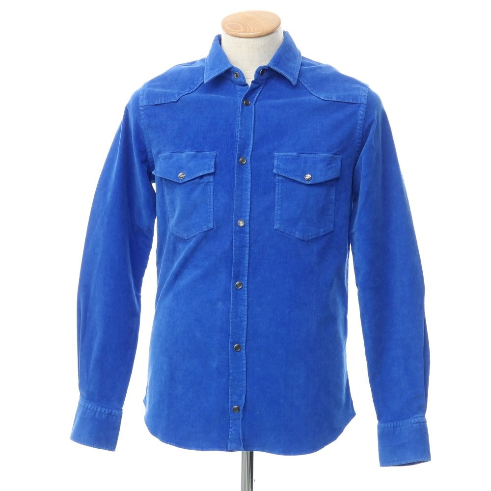 [New Outlet] PT TORINO Cotton Corduroy Western Shirt
 Blue [Size 38] [BLU] [A/W] [Condition Rank N-] [Men&