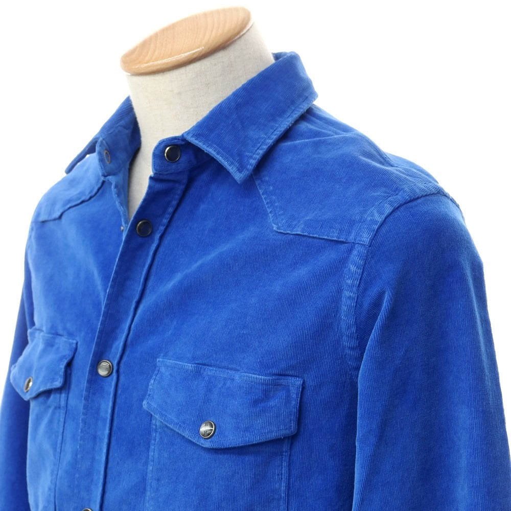 [New Outlet] PT TORINO Cotton Corduroy Western Shirt
 Blue [Size 38] [BLU] [A/W] [Condition Rank N-] [Men&