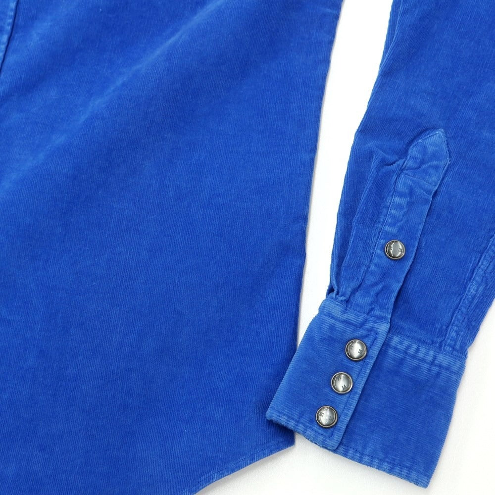 [New Outlet] PT TORINO Cotton Corduroy Western Shirt
 Blue [Size 38] [BLU] [A/W] [Condition Rank N-] [Men&