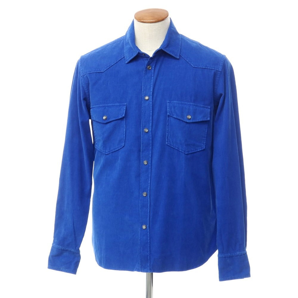 [New] PT TORINO Cotton Corduroy Western Shirt
 Blue [Size 39] [BLU] [A/W] [Condition Rank N] [Men&