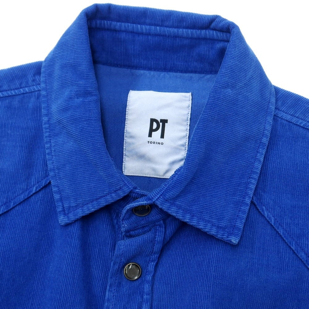 [New] PT TORINO Cotton Corduroy Western Shirt
 Blue [Size 39] [BLU] [A/W] [Condition Rank N] [Men&