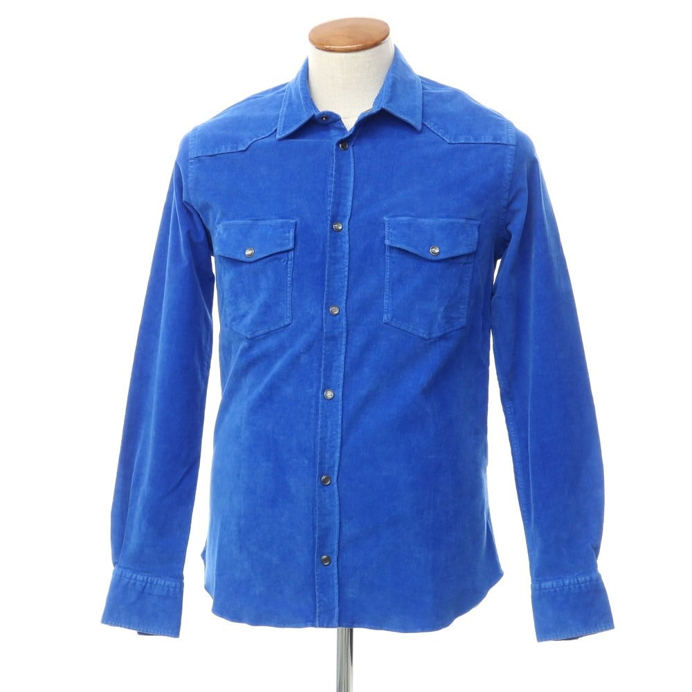 [New] PT TORINO Cotton Corduroy Western Shirt
 Blue [Size 40] [BLU] [A/W] [Condition Rank N] [Men&