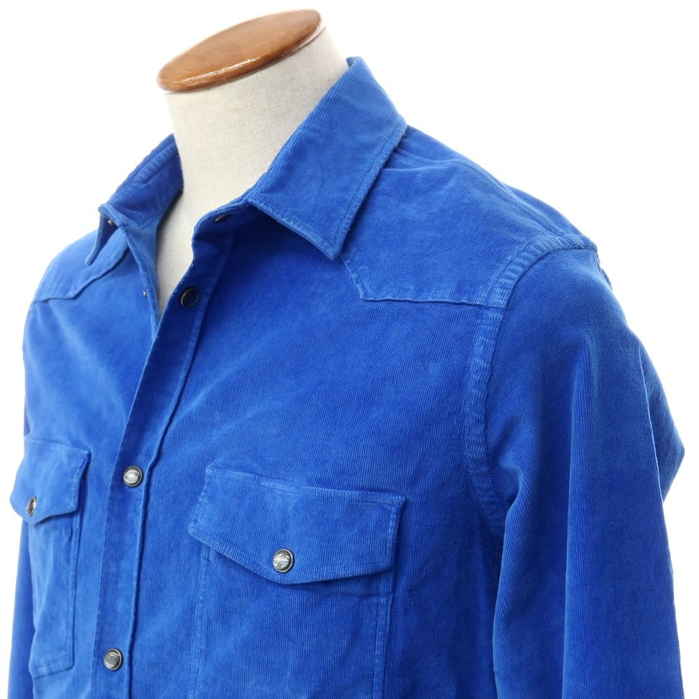 [New] PT TORINO Cotton Corduroy Western Shirt
 Blue [Size 40] [BLU] [A/W] [Condition Rank N] [Men&