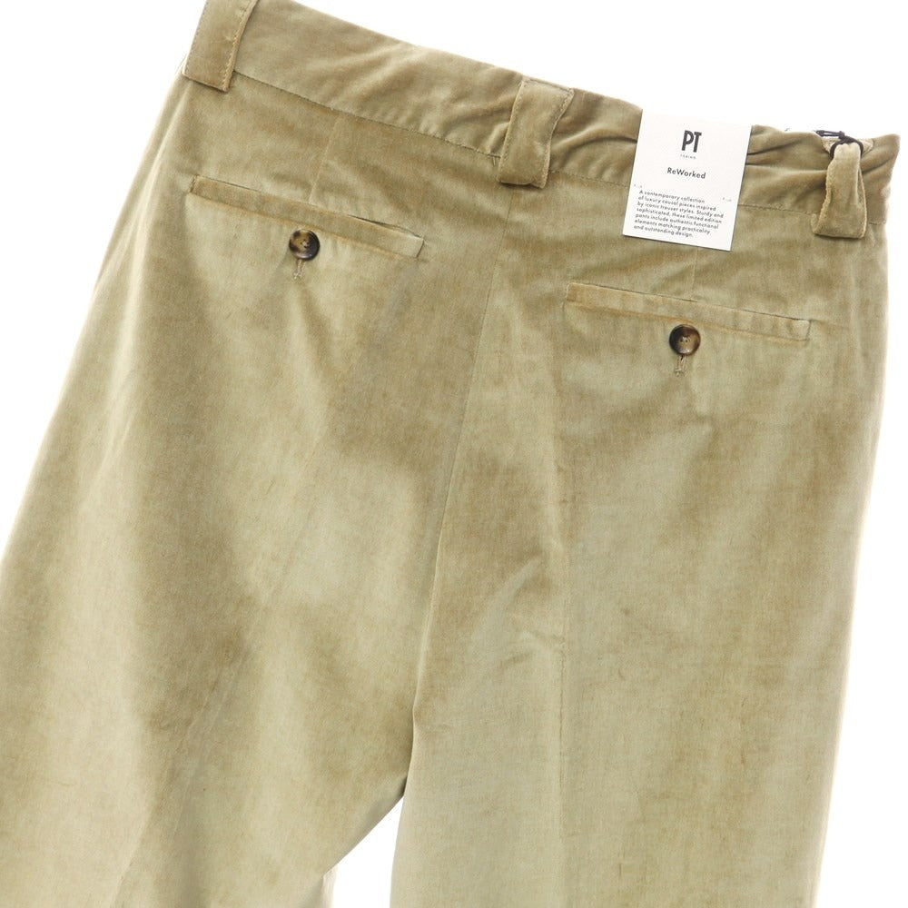 [New] PT TORINO ReWorked Cotton Velour Casual Slacks
 Light Olive [Size 32] [GRN] [A/W] [Condition Rank N] [Men&