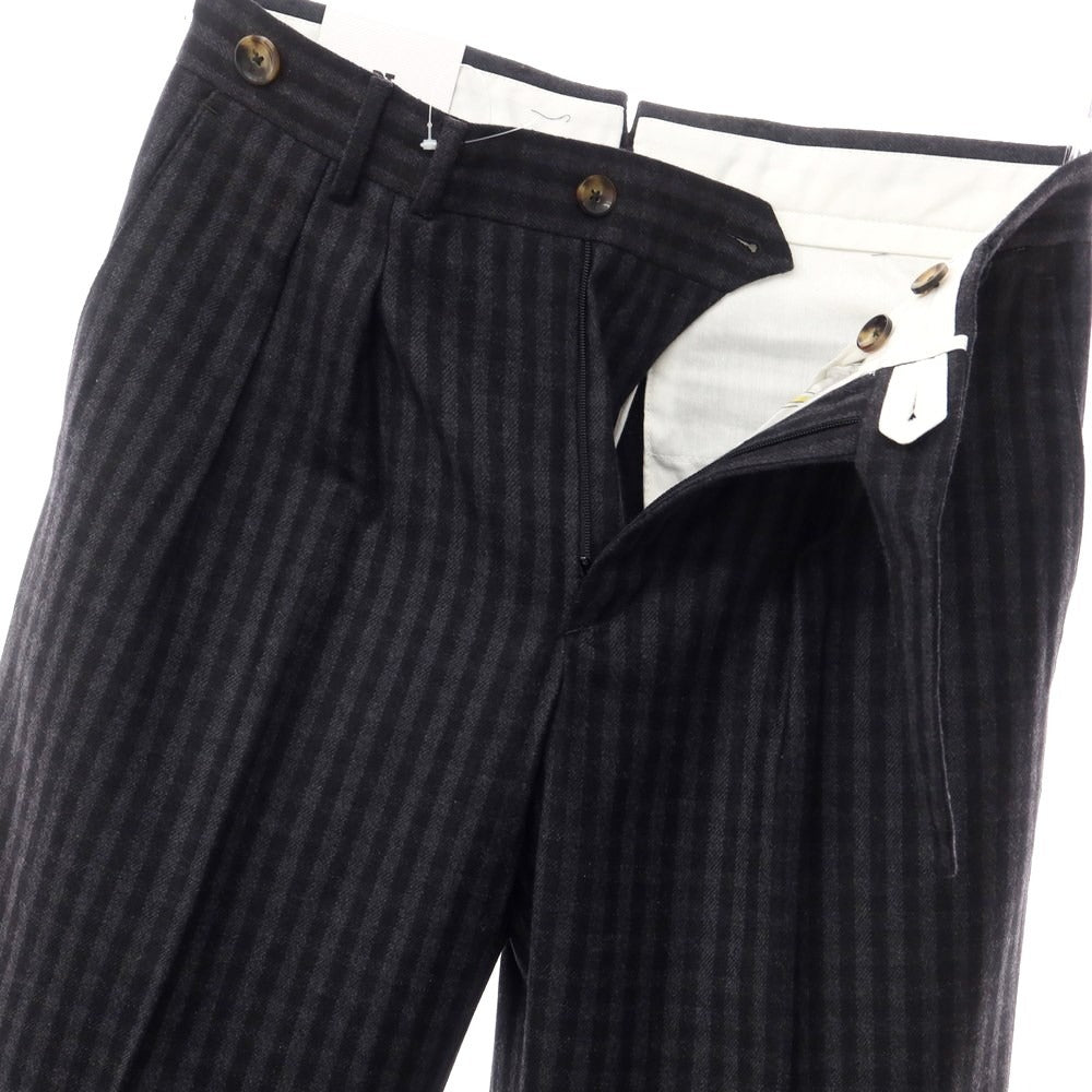 [New] PT TORINO ReWorked Wool Cotton Check Casual Slacks Pants
 Gray x Black [Size 44] [GRY] [A/W] [Condition Rank N] [Men&