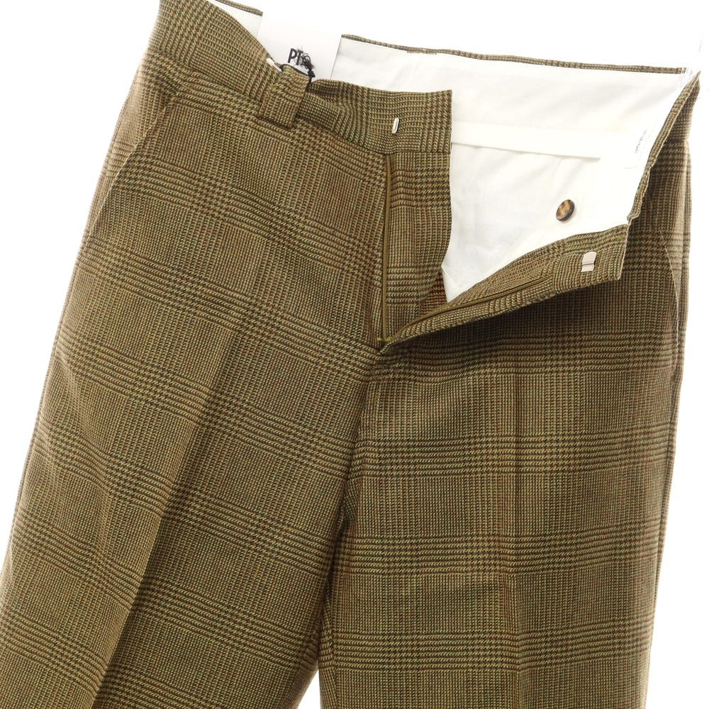 [New] PT TORINO ReWorked Wool Check Casual Slacks
 Green x Brown [Size 32] [GRN] [A/W] [Condition Rank N] [Men&