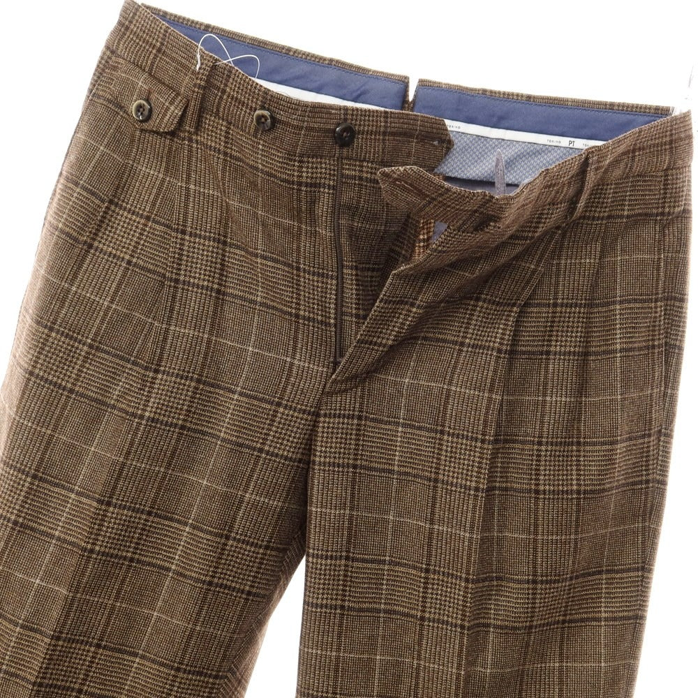 [Used] PT TORINO wool check casual slacks
 Brown [Size 46] [BRW] [A/W] [Condition Rank A] [Men&