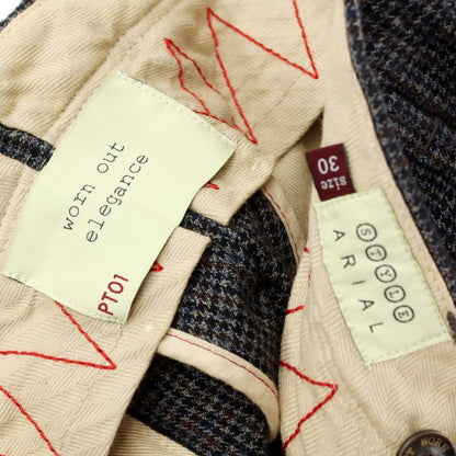 [Used] [Unused] PT01 Cotton Check Casual Slacks
 Gray x Brown [Size 30] [GRY] [S/S/A/W] [Condition Rank S] [Men&