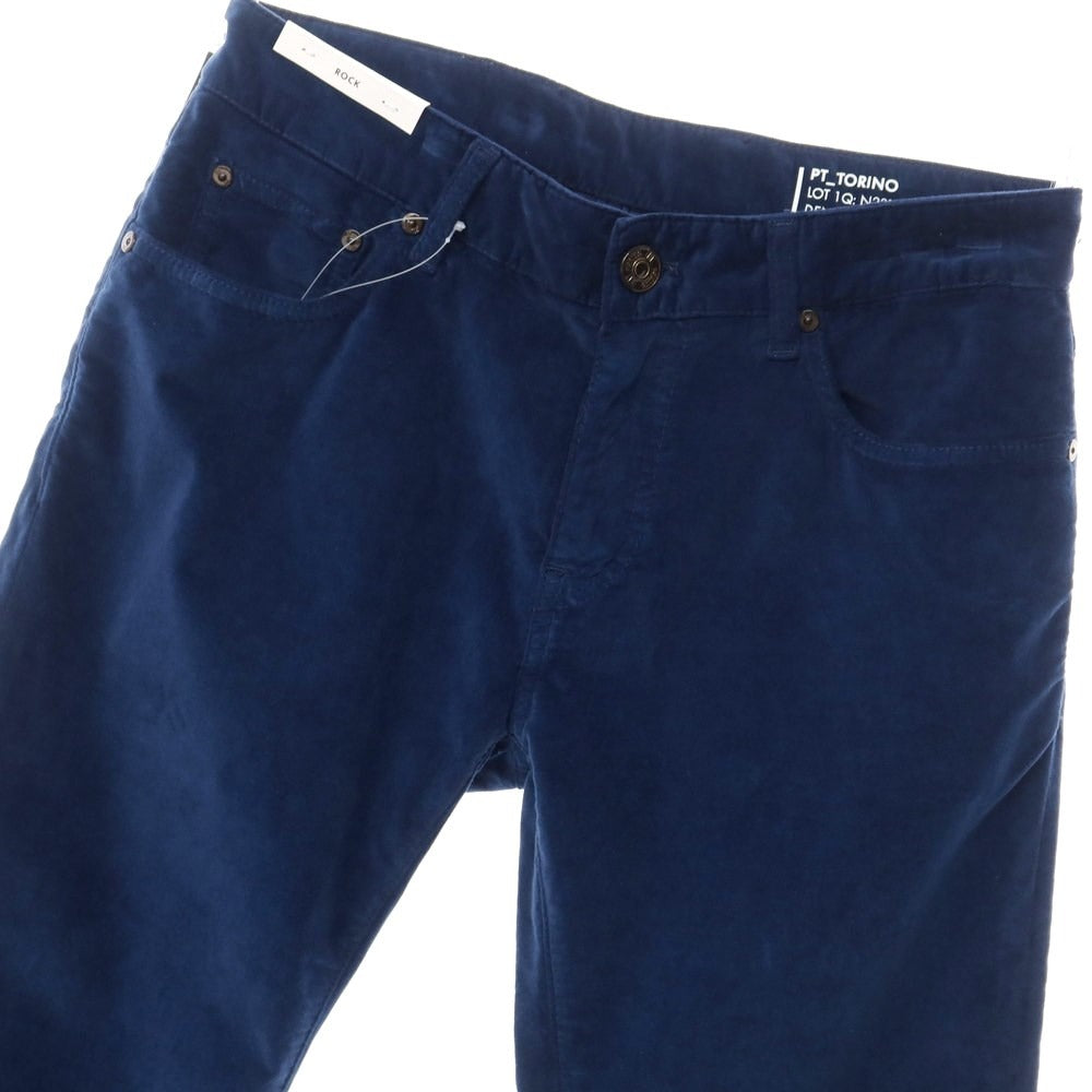 [New] PT TORINO Cotton Check Velour 5 Pocket Pants
 Dark blue [Size 30] [BLU] [A/W] [Condition Rank N] [Men&