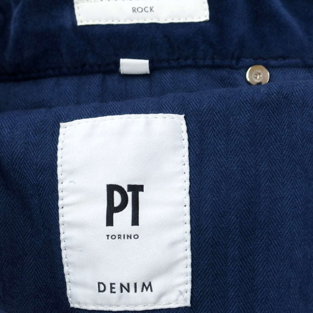 [New] PT TORINO Cotton Check Velour 5 Pocket Pants
 Dark blue [Size 30] [BLU] [A/W] [Condition Rank N] [Men&