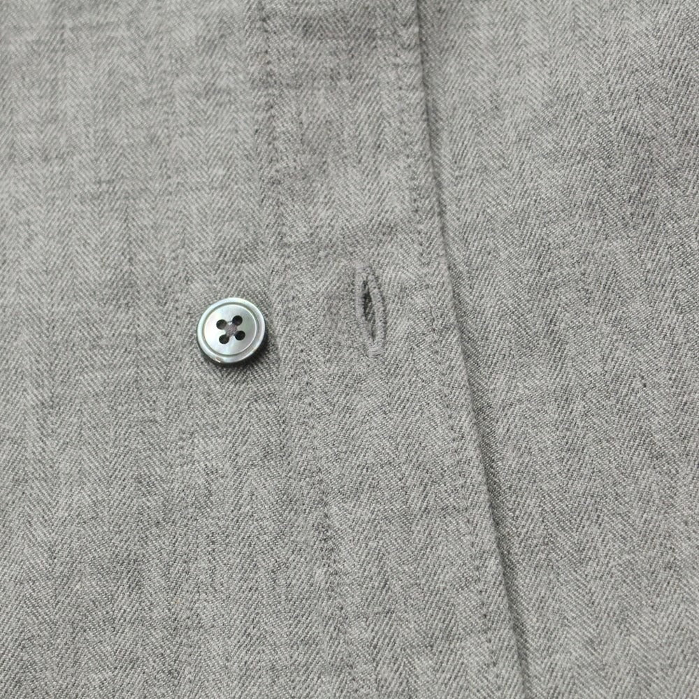 [New] Bagutta Herringbone Woven Cotton Shirt, Grey [Size 39] [GRY] [A/W] [Condition Rank N] [Men&