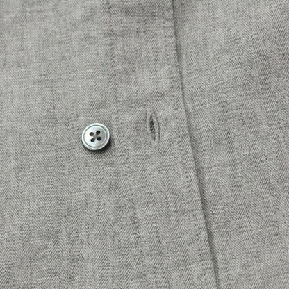 [New] Bagutta Herringbone Woven Cotton Shirt, Grey [Size 39] [GRY] [A/W] [Condition Rank N] [Men&