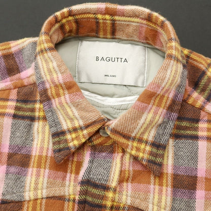 [New Outlet] Bagutta Brushed Cotton Check Padded Shirt Light Brown x Pink [Size M] [BRW] [A/W] [Condition Rank N-] [Men&