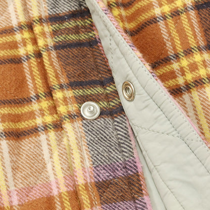 [New Outlet] Bagutta Brushed Cotton Check Padded Shirt Light Brown x Pink [Size M] [BRW] [A/W] [Condition Rank N-] [Men&