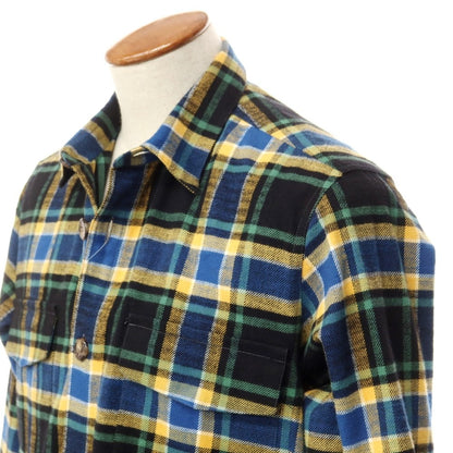 [New] Bagutta Cotton Flannel Check Casual Shirt Black x Dark Blue [Size M] [BLK] [A/W] [Condition Rank N] [Men&