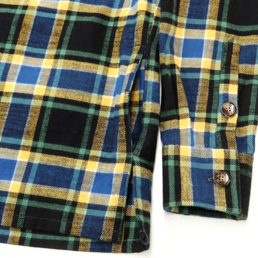 [New] Bagutta Cotton Flannel Check Casual Shirt Black x Dark Blue [Size M] [BLK] [A/W] [Condition Rank N] [Men&