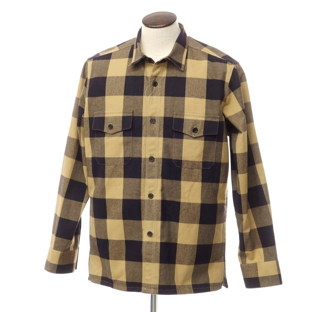 [Used] Bagutta Cotton Flannel Check Casual Shirt Beige x Purple Navy [Size L] [BEI] [A/W] [Condition Rank A] [Men&