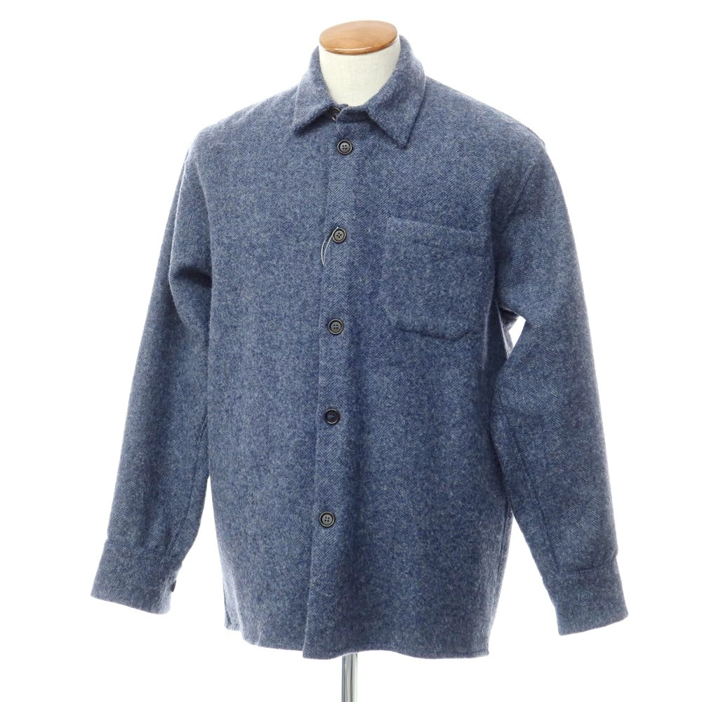 [New] Bagutta Oversized Wool Casual Shirt Navy Blue [Size M] [NVY] [A/W] [Condition Rank N] [Men&