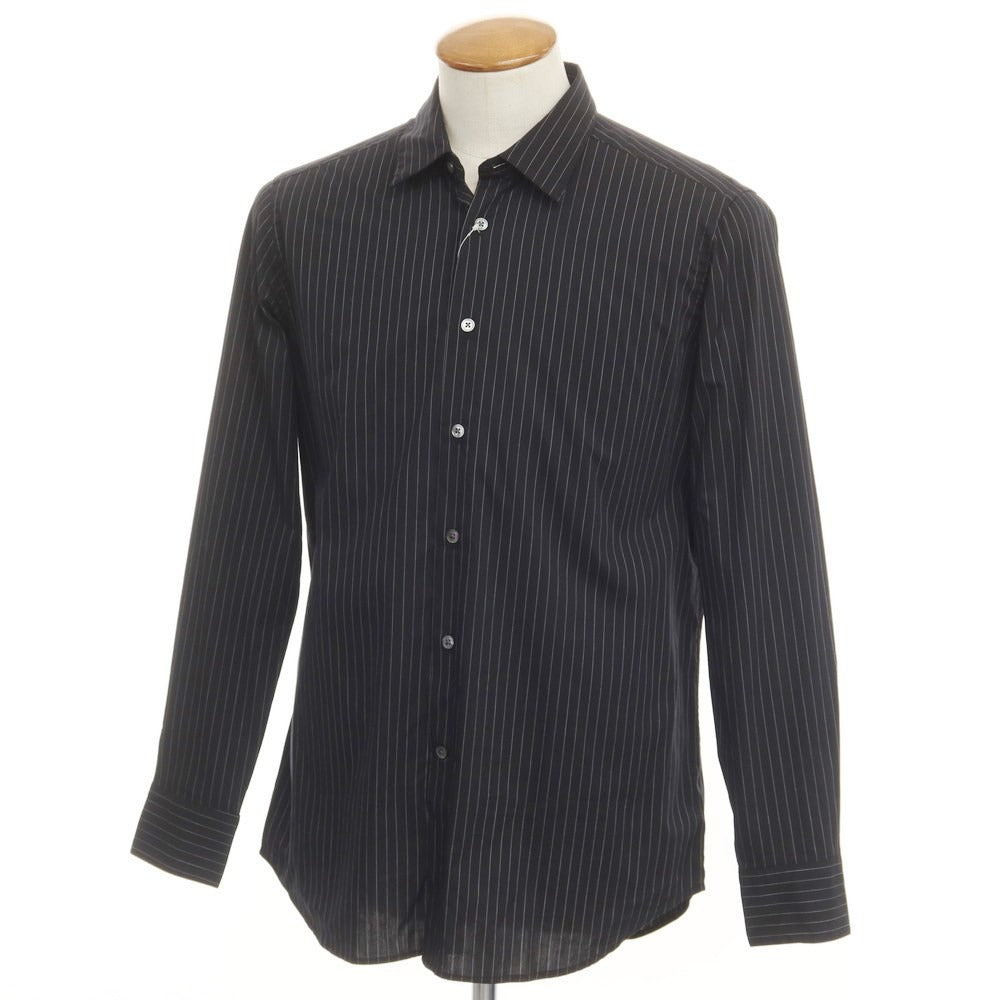 [New] Bagutta Cotton Nylon Striped Regular Collar Dress Shirt
 Black x White [Size 40] [BLK] [S/S/A/W] [Condition Rank N] [Men&