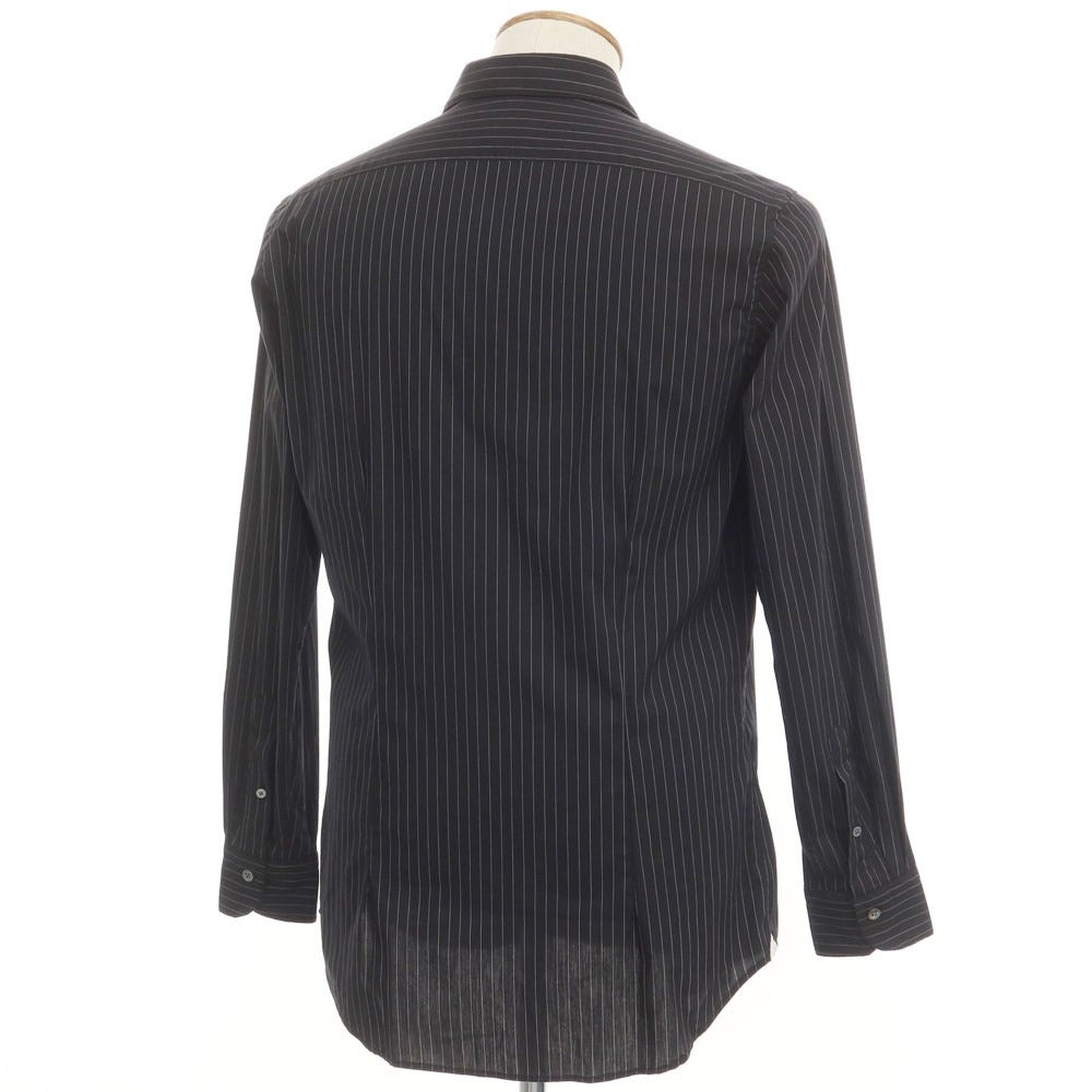 [New] Bagutta Cotton Nylon Striped Regular Collar Dress Shirt
 Black x White [Size 40] [BLK] [S/S/A/W] [Condition Rank N] [Men&