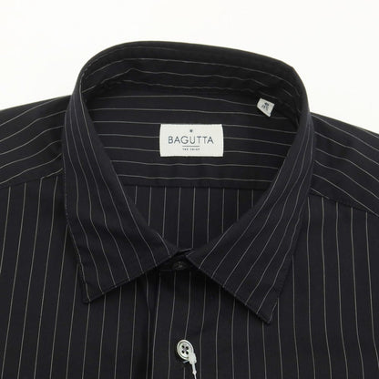 [New] Bagutta Cotton Nylon Striped Regular Collar Dress Shirt
 Black x White [Size 40] [BLK] [S/S/A/W] [Condition Rank N] [Men&