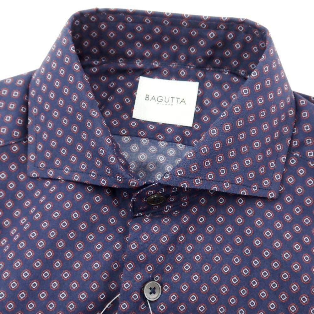 [New] Bagutta Cotton Wide Collar Casual Shirt
 Navy x Dark Red [Size 36] [NVY] [S/S/A/W] [Condition Rank N] [Men&