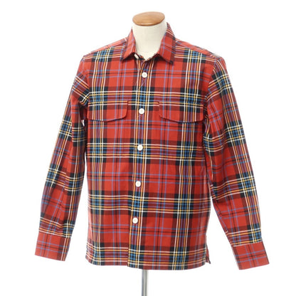 [New] Bagutta Cotton Check Casual Shirt
 Red x Black [Size M] [RED] [S/S/A/W] [Condition Rank N] [Men&