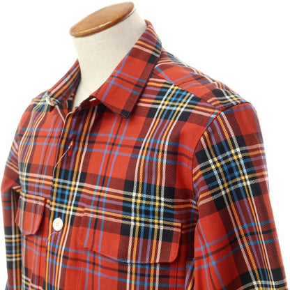 [New] Bagutta Cotton Check Casual Shirt
 Red x Black [Size M] [RED] [S/S/A/W] [Condition Rank N] [Men&