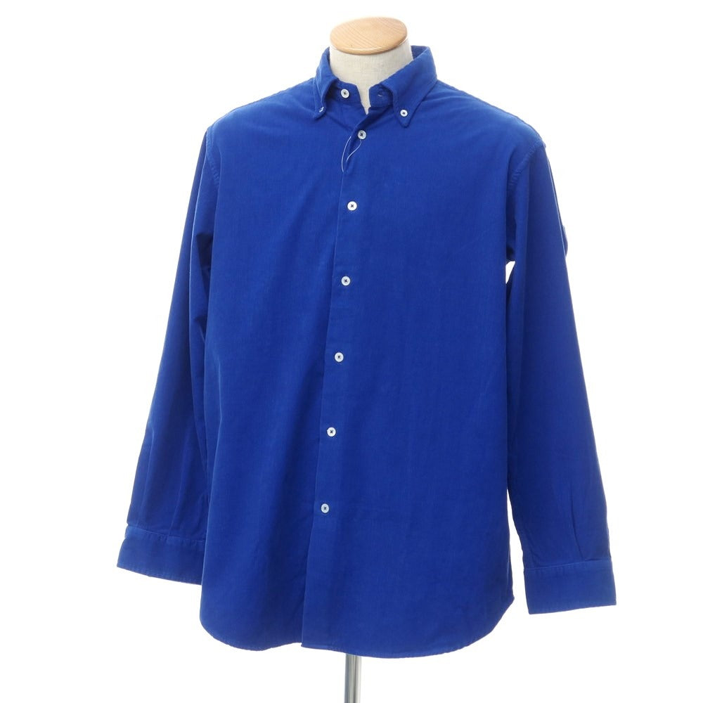 [New Outlet] Bagutta Corduroy Button-down Shirt Royal Blue [38] [Condition Rank N-] [Men&