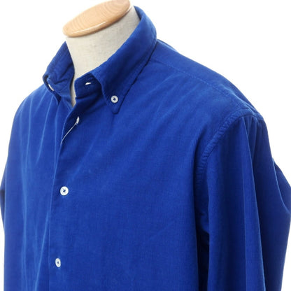 [New Outlet] Bagutta Corduroy Button-down Shirt Royal Blue [38] [Condition Rank N-] [Men&