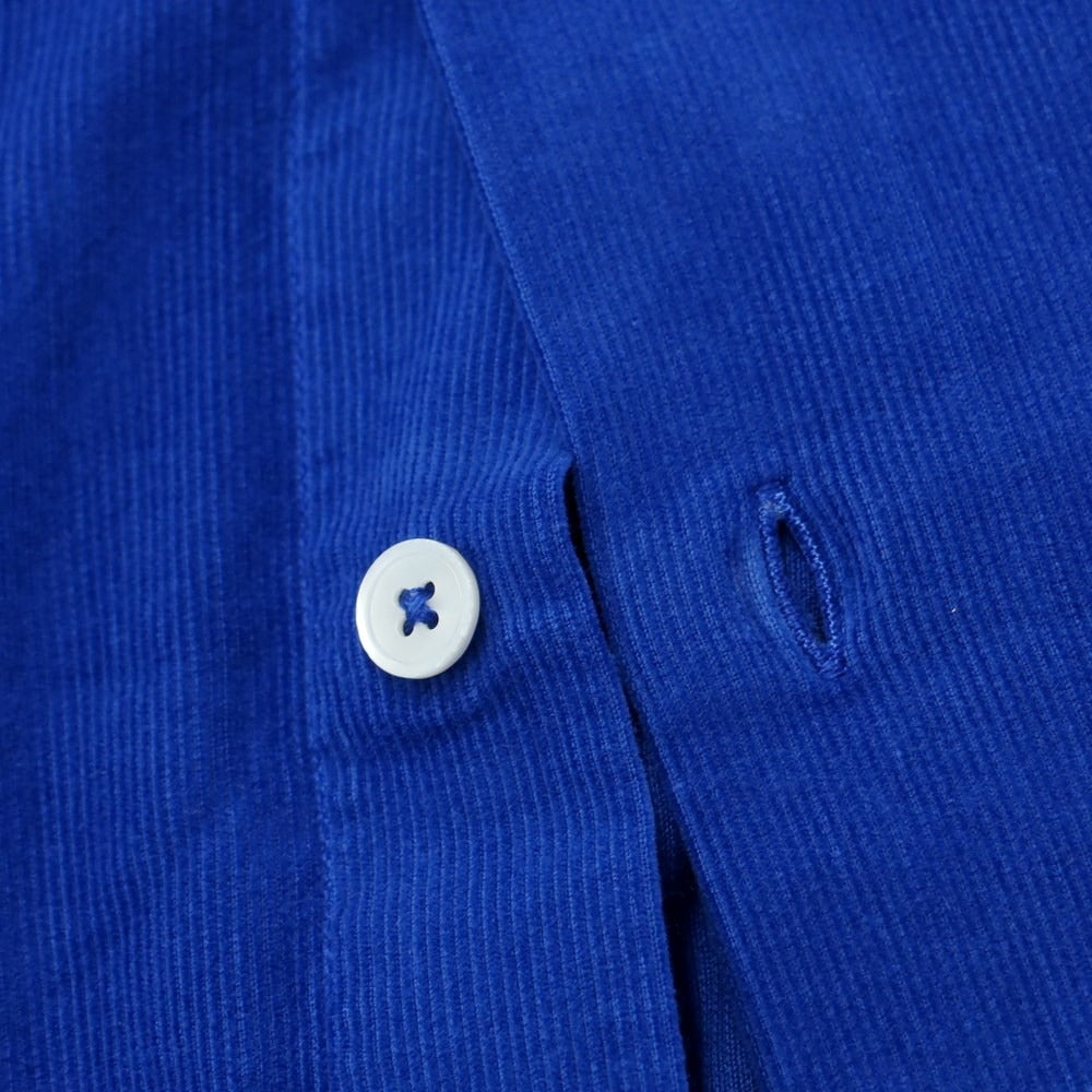 [New Outlet] Bagutta Corduroy Button-down Shirt Royal Blue [38] [Condition Rank N-] [Men&