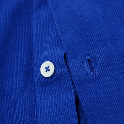 [New Outlet] Bagutta Corduroy Button-down Shirt Royal Blue [38] [Condition Rank N-] [Men&