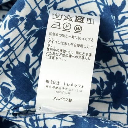 [Used] Bagutta Broad Cotton Floral Pattern Casual Shirt Navy x White [39] [Condition Rank A] [Men&