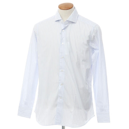 [New] Bagutta Cotton Striped Dress Shirt Blue x White [40] [Condition Rank N] [Men&