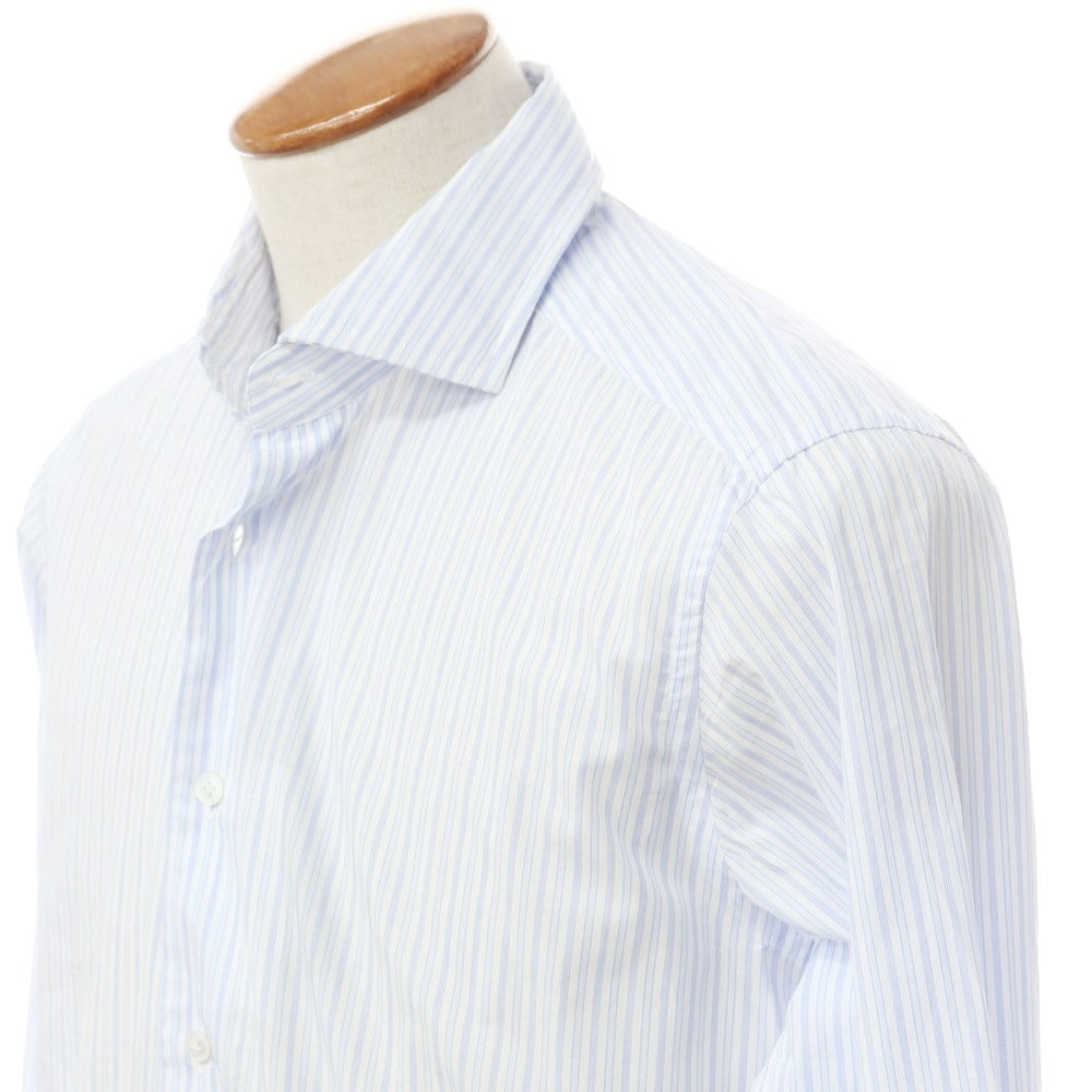 [New] Bagutta Cotton Striped Dress Shirt Blue x White [40] [Condition Rank N] [Men&