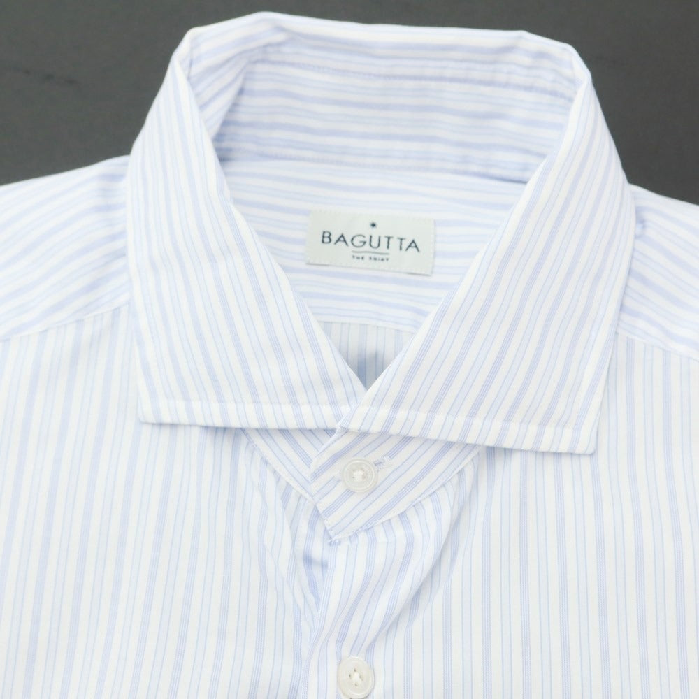 [New] Bagutta Cotton Striped Dress Shirt Blue x White [40] [Condition Rank N] [Men&